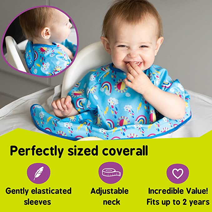 Tidy Tot Waterproof Spare Coverall Bib (Short Sleeves) - Rainbow – Once  Upon A Babe