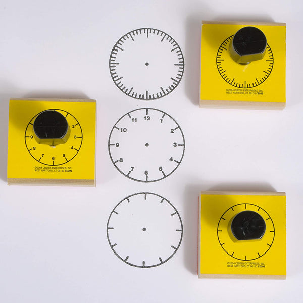 Three Clock Faces Stamps Set, Montessori ⏰ 木製時鐘印章一套三款組合, 趣味自由DIY練習