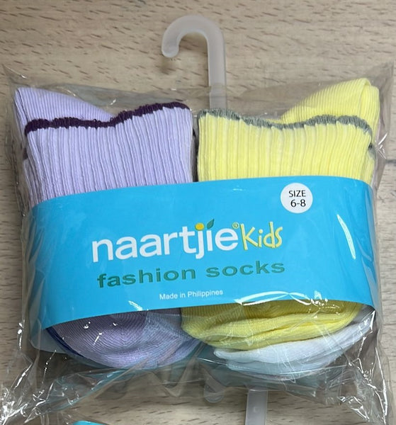 【Last One!】Naartjie Girls Cotton Scallop Cuff Socks 6 Pair Pack