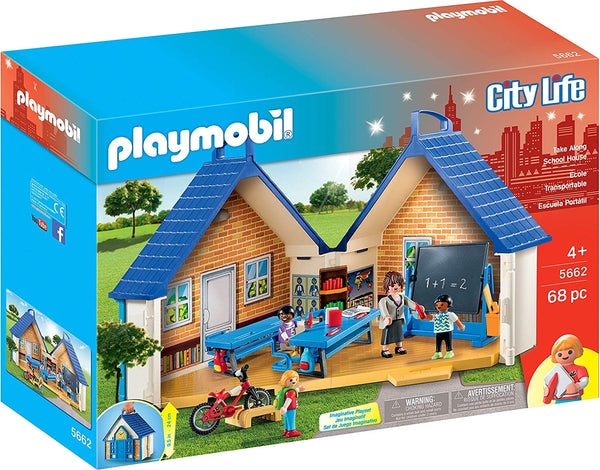 Playmobil Take Along School House 🏫 學校教室連收納箱 68件拼砌套裝, 角色扮演遊戲