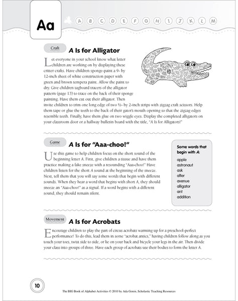 【Last One!】The BIG Book of Alphabet Activities by Scholastic 英文字母辨識練習套裝, DIY工具書