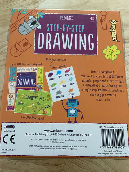 USBORNE Step-by-Step Drawing Pad (Activity Book+Color Pencils) 逐步教你畫練習套裝