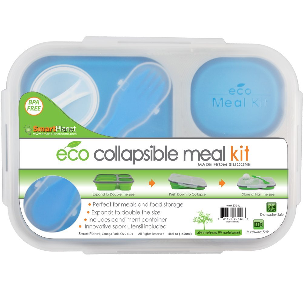Smart Planet Collapsible Eco Meal Kit 可摺疊矽膠午餐盒連匙叉及醬料格