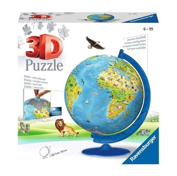 Ravensburger | Children's World Globe 180 Piece 3D Jigsaw Puzzle | Once Upon A Babe