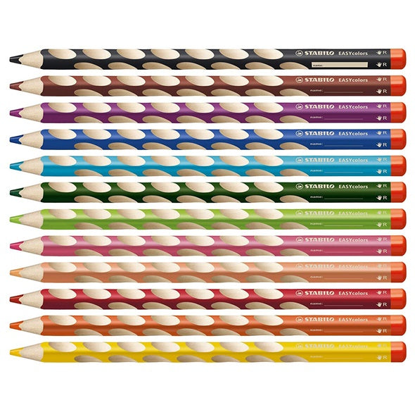 EASYcolors Colouring Pencils Right / Left Handers with Sharpener - (Wallet of 12) EASYcolors 左/ 右 手專用三角木顏色筆 - 12色