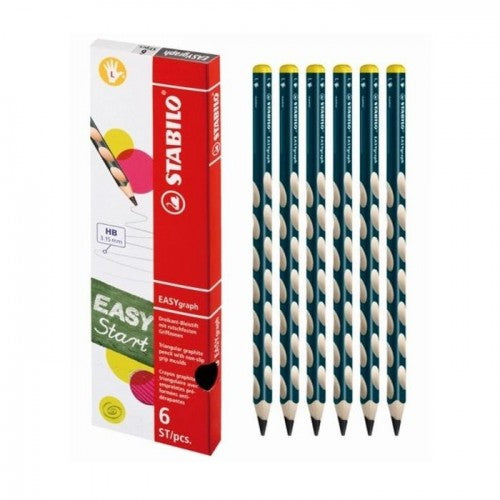 Stabilo EASYgraph Left Handed Ergonomic – Set of 6 Graphite Pencils B
