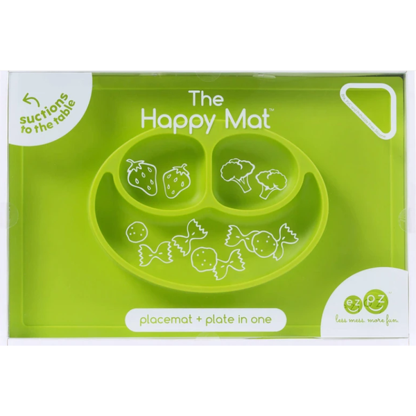 Ezpz Happy Mat 100% Silicone Suction Plate with Built-in Placemat, BLW