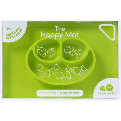 Ezpz Happy Mat 100% Silicone Suction Plate with Built-in Placemat, BLW