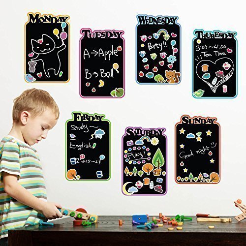 Walplus Kid's Diary Blackboard Wall Stickers 週一至日可書寫牆貼
