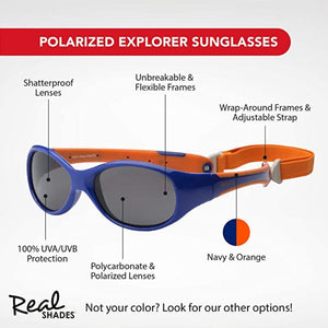 Explorer Polarized Sunglasses for Toddlers - Ages 2+, Unbrekabale, 100% UVA UVB Protection 得獎兒童太陽偏光鏡眼鏡