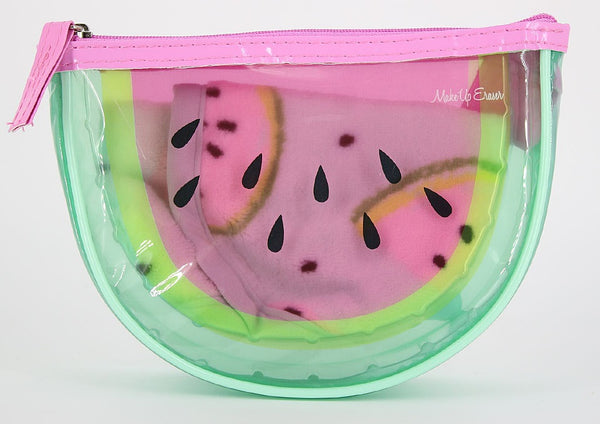Watermelon MakeUp Eraser & Pouch💧清水卸妝毛巾連防水收納拉鏈袋 💄 - 西瓜款, 超快卸防曬