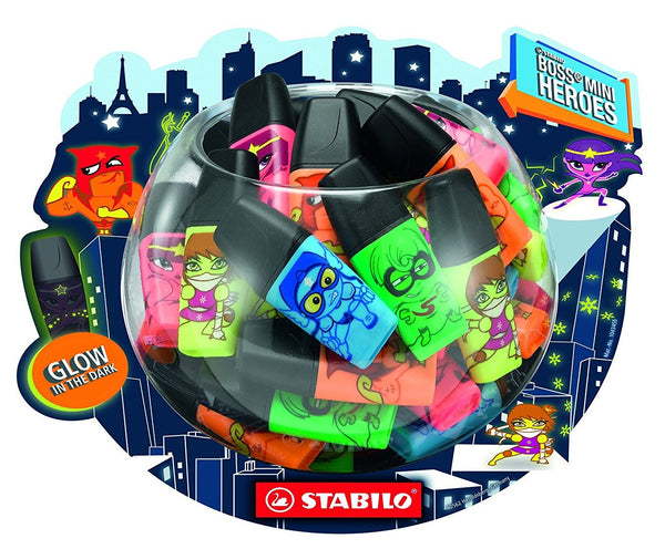 Stabilo Boss Mini Heroes Highlighter Pack of 4 超級英雄迷你夜光螢光筆 四支套裝
