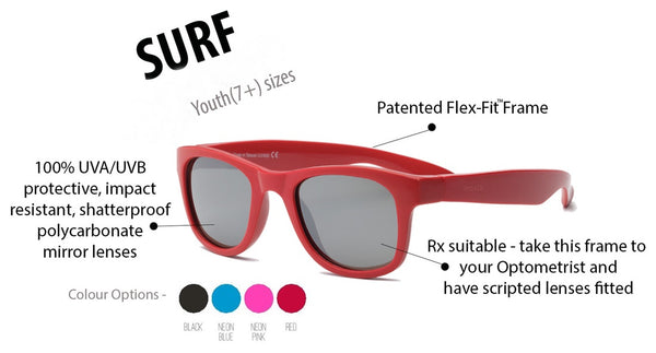 Sunglasses for Youth - Ages 7+, Unbreakable, Iconic 80s Style, 100% UVA UVB Protection 得獎中童太陽眼鏡