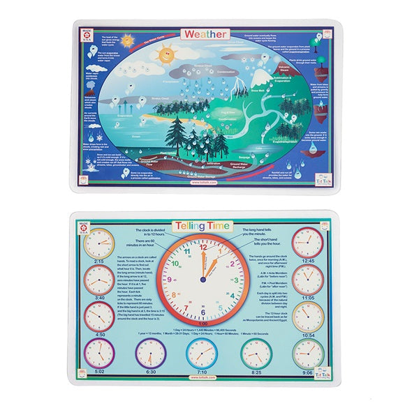 Telling Time & Weather Activity Place Mat