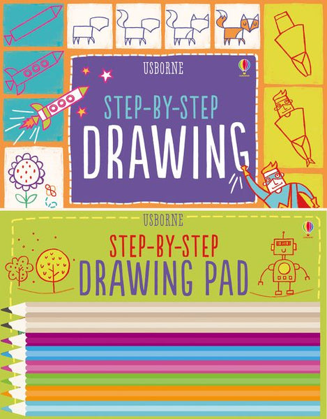 USBORNE Step-by-Step Drawing Pad (Activity Book+Color Pencils) 逐步教你畫練習套裝