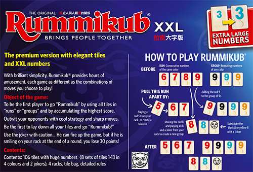 【Pre-order 預訂】Original Rummikub Board Game, XXL (New)「魔力橋」數字牌遊戲特大字體版 (最新版)