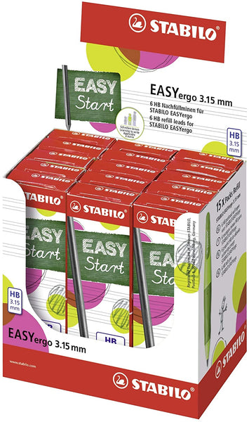 Stabilo EASYERGO 3.15 Refill Lead BX/6 自動鉛筆芯, 可刨尖, 不易斷
