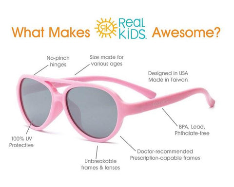 Sunglasses for Girls - Ages 7+, Unbreakable, 100% UVA UVB Protection 鏡面女童太陽眼鏡