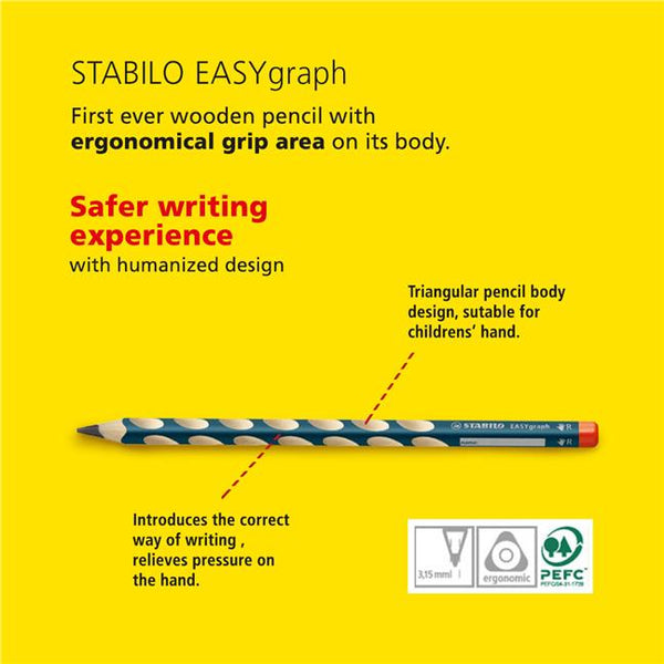 Easygraph HB Right Handed Handwriting Pencil (Pack of 12) 右手專用三角鉛筆, 一打裝